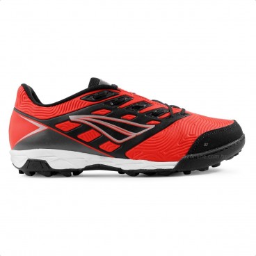 Chuteira Society Penalty Viento Y-1 Masculina Vermelho / Preto