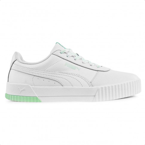 Tênis Puma Carina Logomania Bdp Feminino Branco / Verde