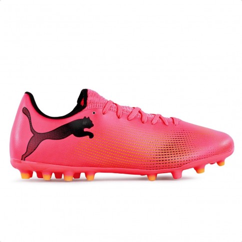 Chuteira Campo Puma Future 7 Play Mg Masculina Rosa / Laranja