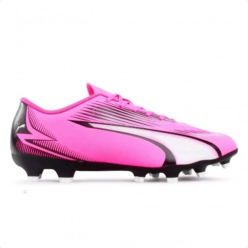 Chuteira Campo Puma Ultra Play FG/AG Bdp Unissex Rosa / Preto