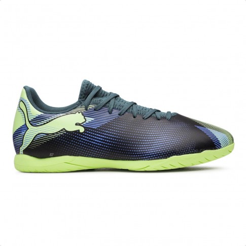 Chuteira Futsal Puma Future 7 Play IT BDP Masculina Preto / Verde