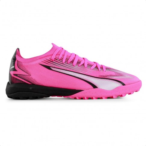 Chuteira Society Puma Ultra Match TT Bdp Poison Unissex Rosa / Preto