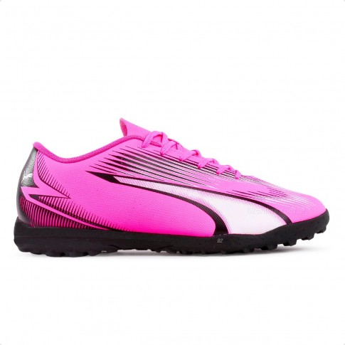 Chuteira Society Puma Ultra Play TT Bdp Unissex Rosa / Preto