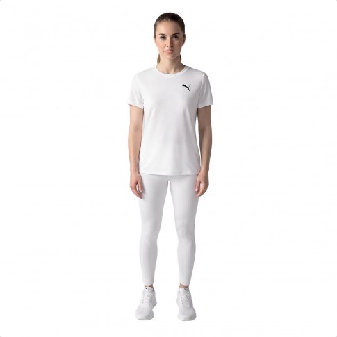 Camiseta Puma ESS Logo Poly Tee Feminina Branco