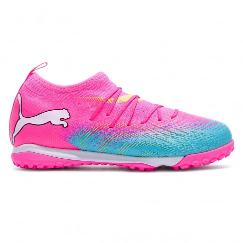 Chuteira Society Puma Future 9 Match TT Jr Rosa / Azul