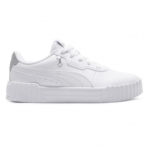 Tênis Puma Carina 3.0 Charm Infantil Branco / Rosê