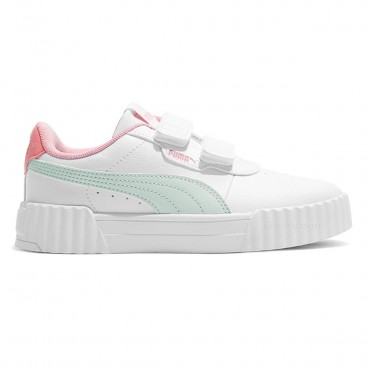 Tênis Puma Carina 3.0 Infantil Branco / Verde
