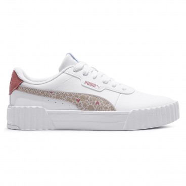 Tênis Puma Carina 3.0 Winter Safari Juvenil Branco / Rosê