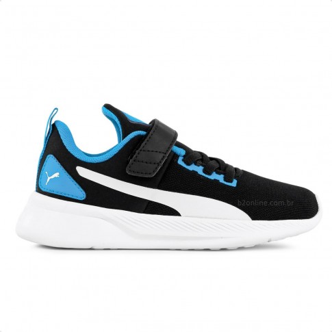 Tênis Puma Flyer Runner Mesh V Ps Bdp Infantil Preto / Azul