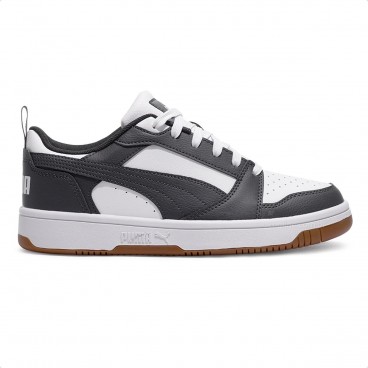 Tênis Puma Rebound V6 Lo Jr Preto / Branco