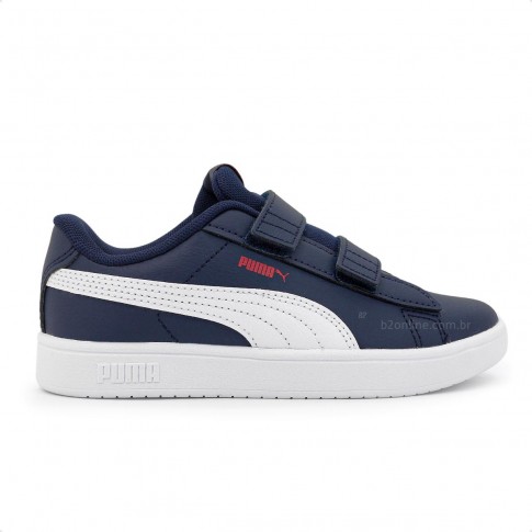 Tênis Puma Rickie Classic V PS Infantil Marinho / Branco