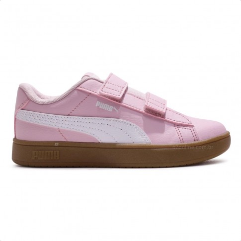 Tênis Puma Rickie Classic V PS Infantil Rosa / Branco
