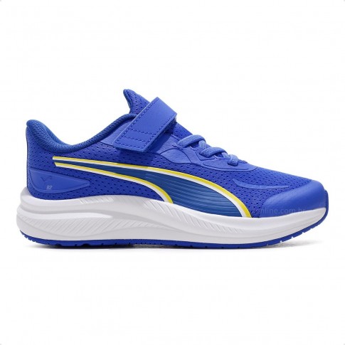 Tênis Puma Skyrocket 2 Ac + Ps Infantil Marinho / Branco