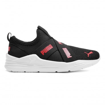 Tênis Puma Wired Run Slip On Ps Preto / Vermelho