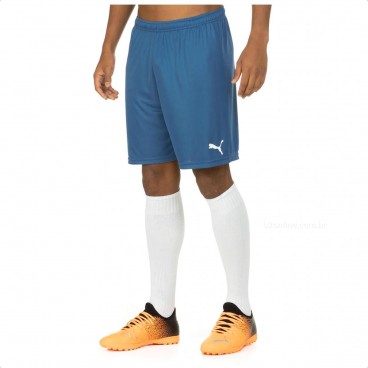 Bermuda Puma Liga Masculina Azul / Branco