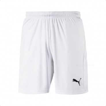 Bermuda Puma Liga Masculina Branco / Preto