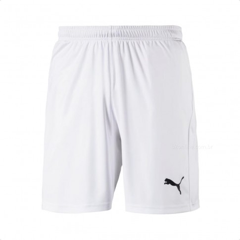 Bermuda Puma Liga Masculina Branco / Preto