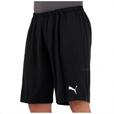 Bermuda Puma Liga Masculina Preto / Branco