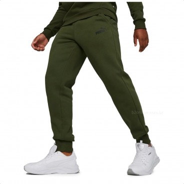 Calça Puma Logo Ess Pants Masculina Verde Militar