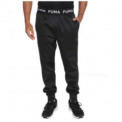 Calça Puma Train Pwr Fleece Jogger Masculina Preto / Branco