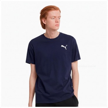 Camiseta Puma ESS Small Logo Poly Tee Masculina Marinho