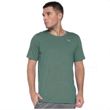 Camiseta Puma Performance Heather Tee Masculina Verde Musgo