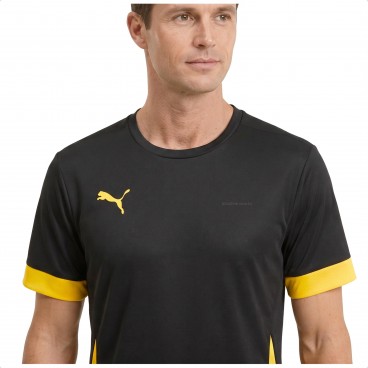 Camiseta Puma Team Goal Matchday Jersey Masculina Preto / Amarelo