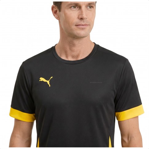 Camiseta Puma Team Goal Matchday Jersey Masculina Preto / Amarelo