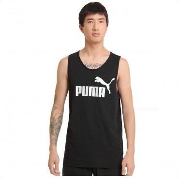 Camiseta Regata Puma Essentials Masculina Preto / Branco