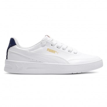 Tênis Puma Court Classic Clean Masculino Branco / Marinho