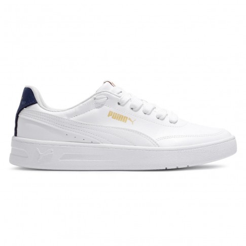 Tênis Puma Court Classic Clean Masculino Branco / Marinho