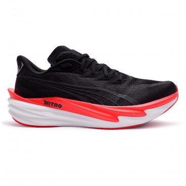 Tênis Puma Deviate Nitro 4 Masculino Preto / Coral