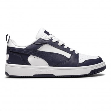 Tênis Puma Rebound V6 Low Bdp Masculino Branco / Azul