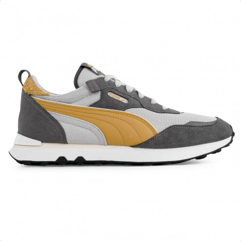 Tênis Puma Rider FV Retro Rewind Masculino Cinza / Amarelo