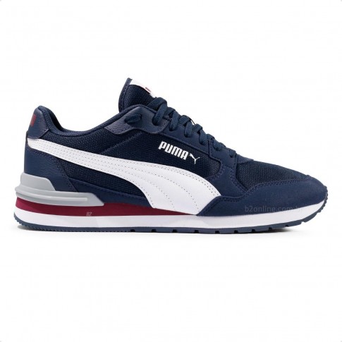 Tênis Puma St Runner V4 Unissex Marinho Branco