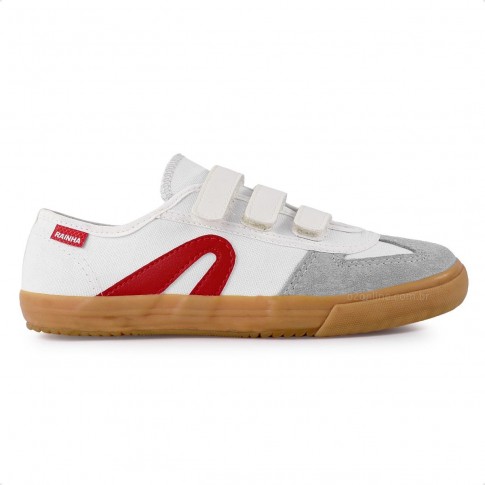 Tênis Rainha VL 2500 Tiras Unissex Branco / Vermelho