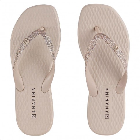 Chinelo Ramarim Plataforma Feminino Bege / Bege