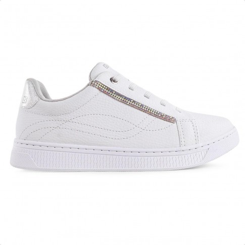 Tenis Ramarim Casual Strass Feminino Branco / Cinza