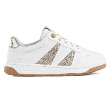 Tênis Ramarim Plataforma Feminino Branco / Dourado