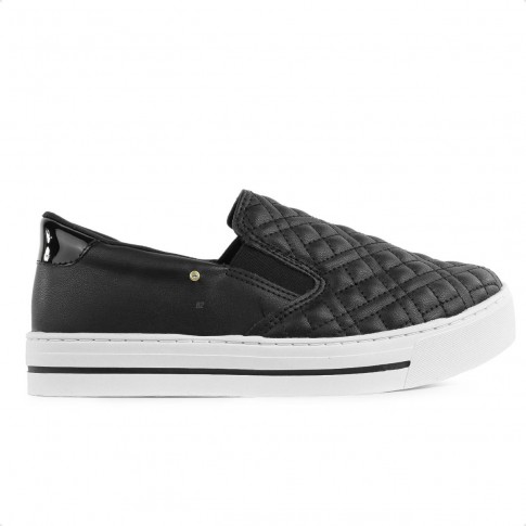 Tenis Ramarim Slip On Casual Feminino Preto / Branco