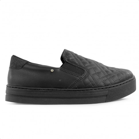 Tenis Ramarim Slip On Casual Feminino Preto / Preto