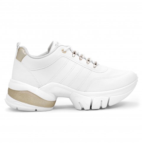 Tênis Ramarim Sneaker Casual Branco / Dourado