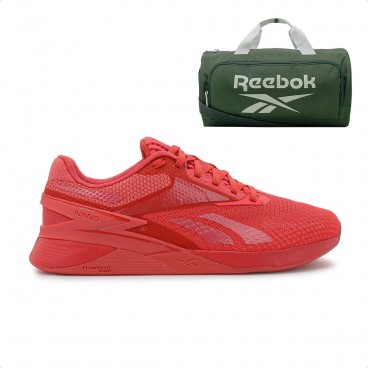 Tênis Reebok Nano X3 Masculino + Bolsa Reebok Perth Unissex Coral / Vermelho