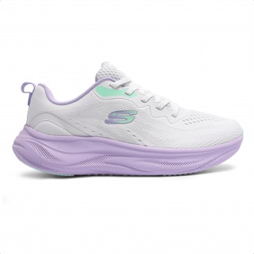 Tênis Skechers Cloud Feminino Branco / Lilas