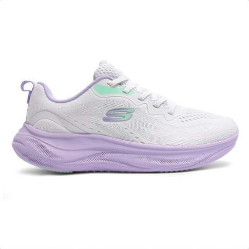 Tênis Skechers Cloud Feminino Branco / Lilas