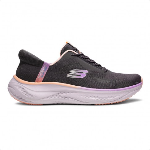 Tênis Skechers Cloud Perfectly Plush Feminino Grafite / Lilás