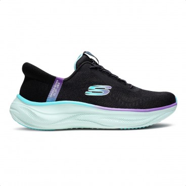 Tênis Skechers Cloud Perfectly Plush Feminino Preto / Azul