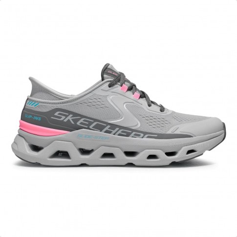 Tênis Skechers Glide Step Atlus Feminino Cinza / Rosa