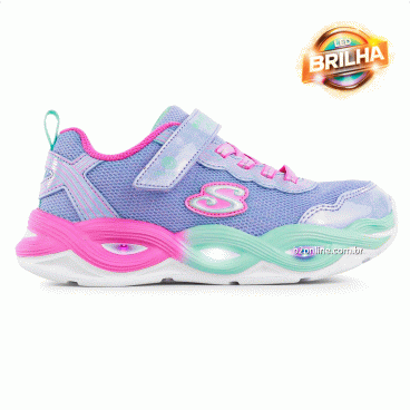 Tênis Skechers Twisty Glow Infantil Roxo / Verde