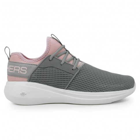 Tênis Skechers Go Run Fast Valor Cinza / Rosa